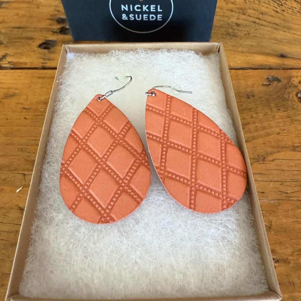 Nickel & Suede Teardrop Earrings